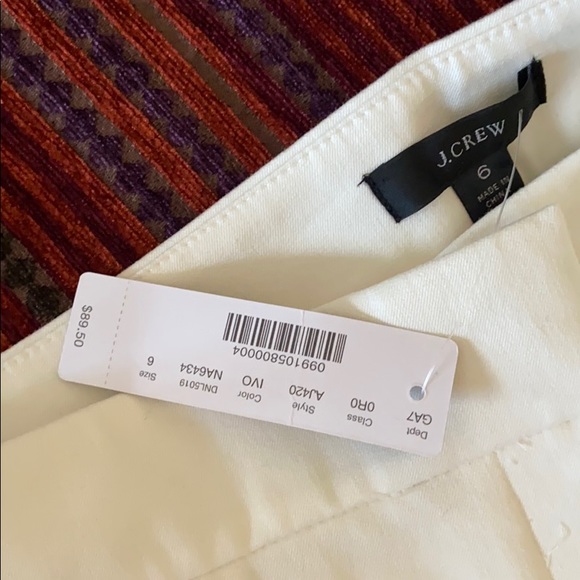 J Crew White Pants NWT size 6 - Picture 7 of 7
